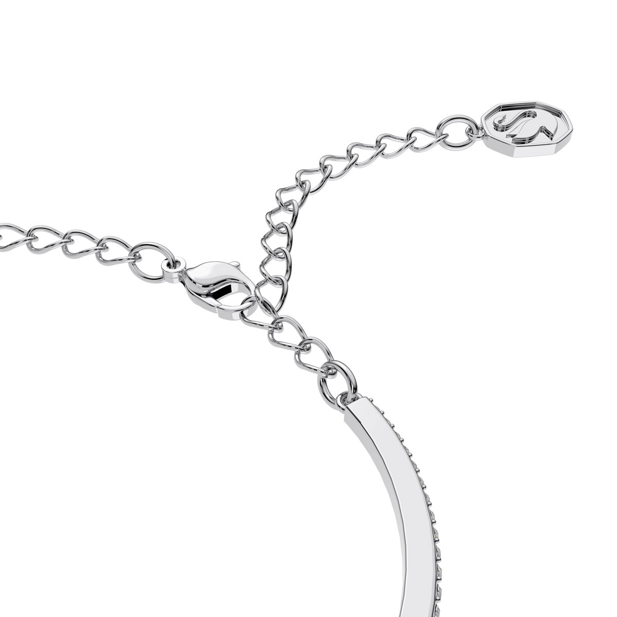 Swarovski Jewelry Millenia Octagon Cut, White, Rhodium Plated Bangle Bracelet